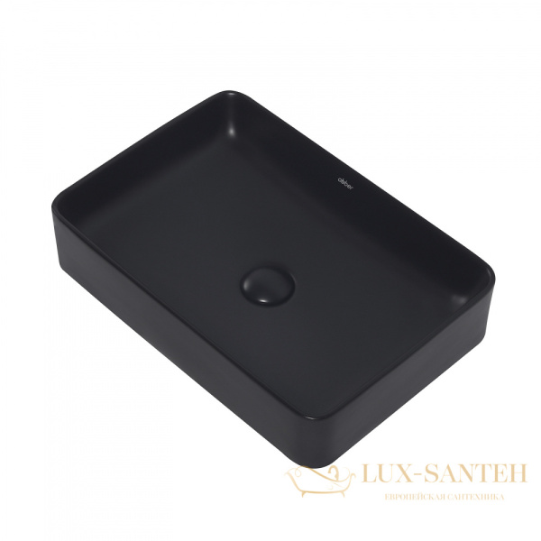 раковина накладная abber rechteck ac2207mb, 51х34.5 см, черный матовый
