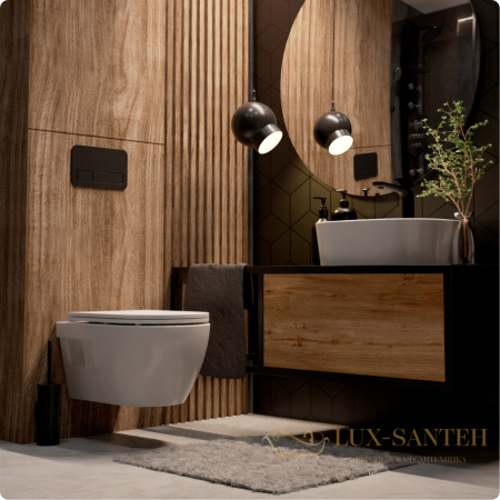 унитаз подвесной безободковый aquame aqm2011, с быстросъемным сиденьем softclose, белый глянцевый