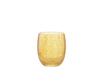 стакан stil haus cracle 1125(am) настольный с эффектом битого желтого стекла 