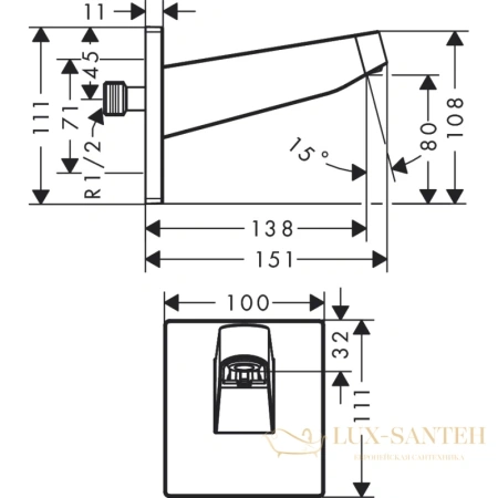 держатель верхнего душа hansgrohe pulsify матовый черный 24149670