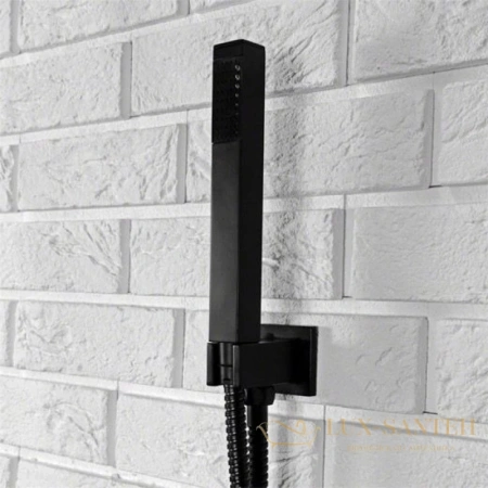 душевой комплект rea sonic rea-p0369 300 мм, черный матовый