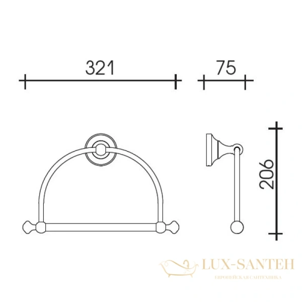 полотенцедержатель schein saine chrome 7053025, хром