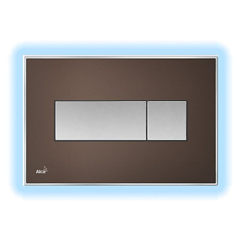 alcaplast кнопка управления с цветной пластиной, светящаяся кнопка коричневая, свет голубой m1473-aez111