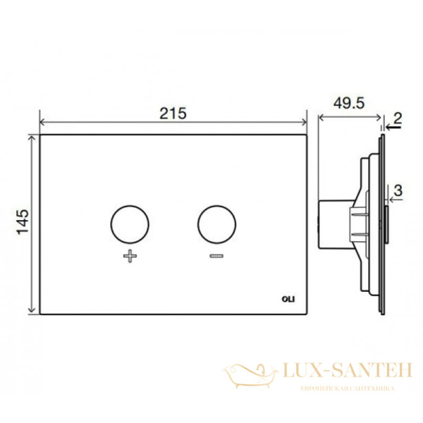 смывная клавиша oli blink 878246 пневматическая, золото
