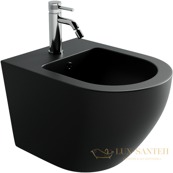 биде подвесное ceramica nova uno, cn11002mb, с отверстием под смеситель, черный матовый