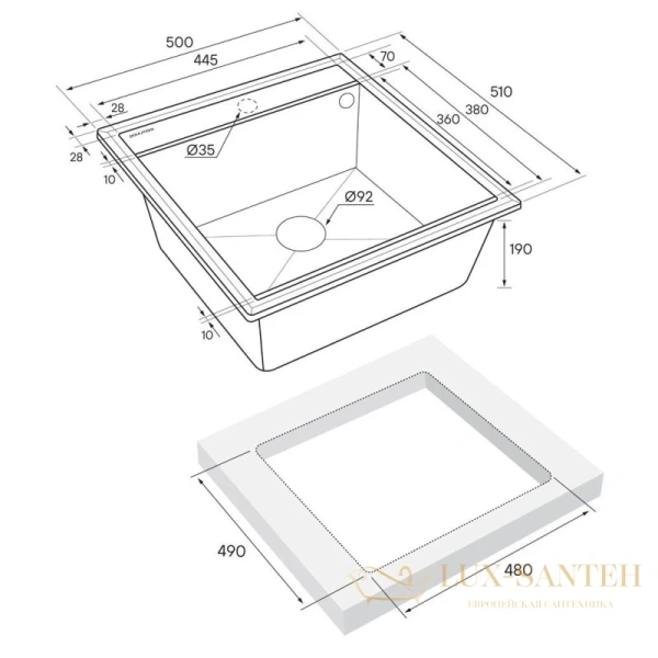 кухонная мойка paulmark stepia pm115051-wh, белый