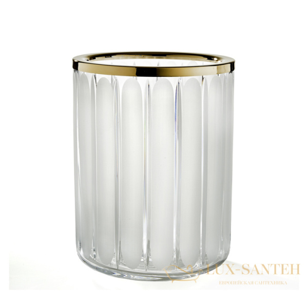 мусорное ведро 3sc montblanc mb65acrol, прозрачный хрусталь/латунь