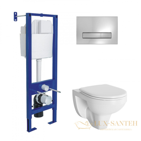 комплект berges 043312: подвесной унитаз gamma с системой инсталляции atom 410 и панелью смыва, хром глянцевый