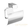держатель для туалетной бумаги lemark smooth line 9721010 с крышкой, хром