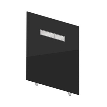 верхняя стеклянная панель tece tecelux 9650004 с механическим блоком управления, стекло черное/клавиши хром глянцевый