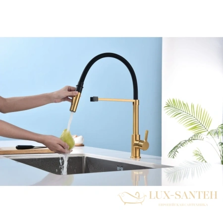 смеситель paulmark halt ha214021-bg для кухни, золотой матовый