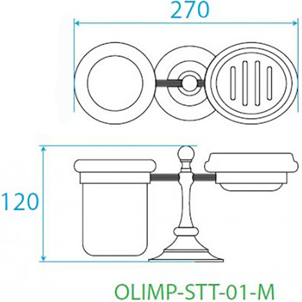 стакан cezares olimp olimp-stt-01-m с мыльницей, хром