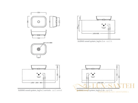 раковина накладная hatria happy hour a0y2a002, без отверстий для смесителя, без перелива, 55x38x15.5, черный матовый