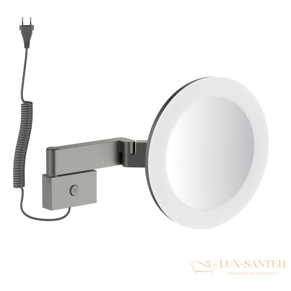 косметическое зеркало timo saona 13374/18, х-5 кратное увеличение, 220 в, холодный свет, с возможностью скрытого подключения, черное золото