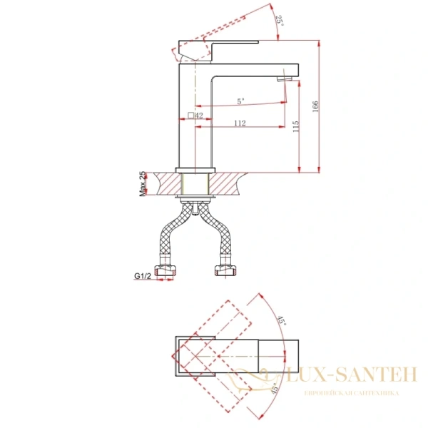 смеситель для раковины d&k bayern.liszt da1512101, хром