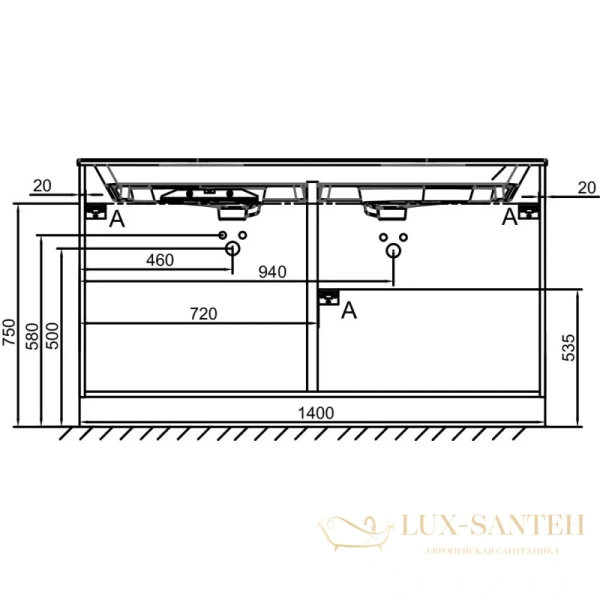 тумба jacob delafon odeon rive gauche eb2536-r8-n14 140 см, серый антрацит