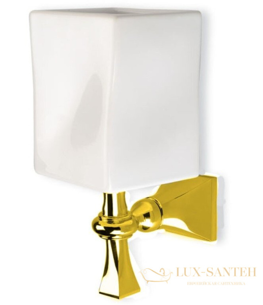 стакан керамический stil haus prisma pr10(16-bi) настенный, золото-белая керамика