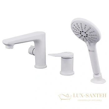 смеситель на борт ванны lemark bronx lm3745mw, белый матовый