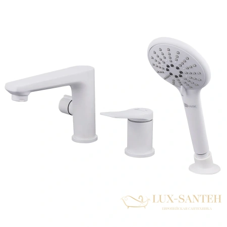 смеситель на борт ванны lemark bronx lm3745mw, белый матовый