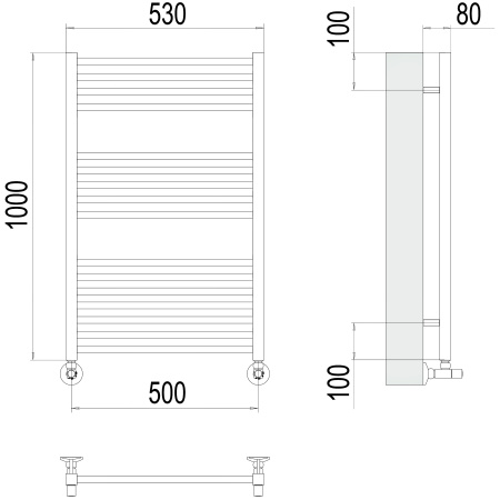 полотенцесушитель водяной terminus ватикан 4670078530523 п16 500x1000