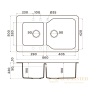 кухонная мойка omoikiri maru 86-2-ch tetogranit х шампань, 4993291