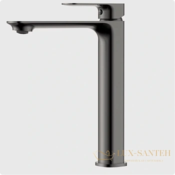 смеситель для раковины aquame monza aqm6314mb, оружейная сталь