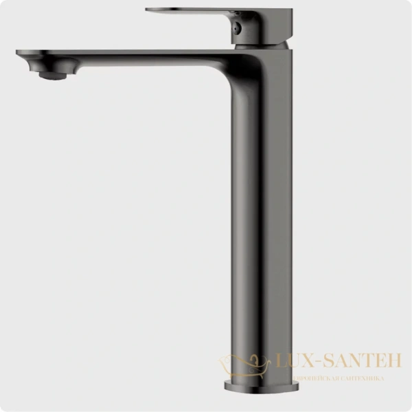 смеситель для раковины aquame monza aqm6314mb, оружейная сталь