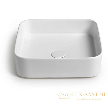 раковина квадратная white ceramic blade w050701 накладная 40x40x11,5 см, белый глянцевый