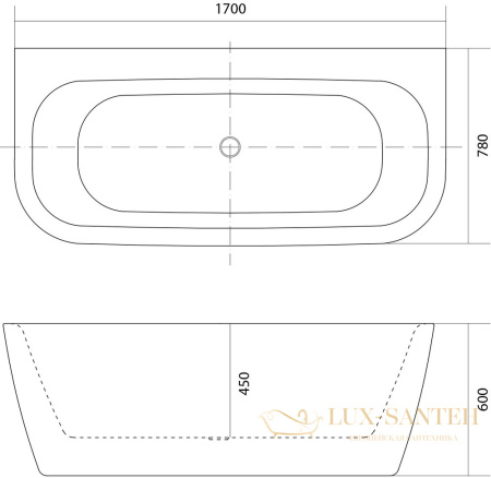 ванна акриловая aquatek алтея 170x78 см aq-123778, отдельностоящая