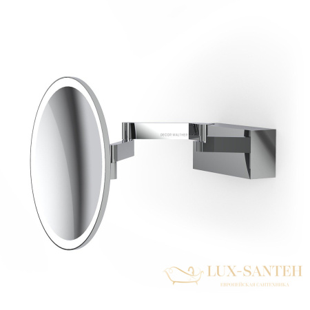 косметическое зеркало vision r подвесное 205 мм, decor walther led, 0123100, увеличение x5, хром