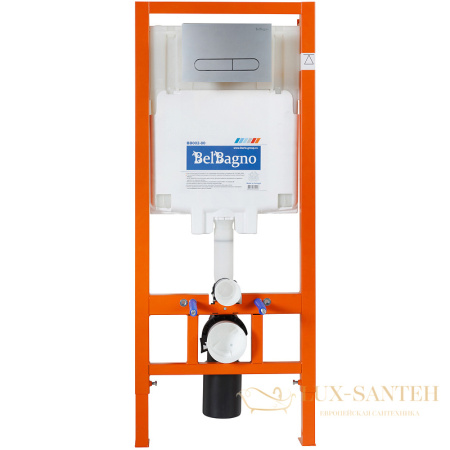 комплект унитаза с инсталляцией belbagno acqua bb340chr/bb2020sc/bb002-80/bb006-pr-chrome.m с сиденьем микролифт и клавишей смыва, белый