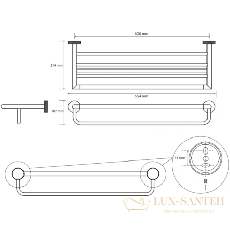 полка для полотенец bemeta stella 166205072 65,4 см, хром