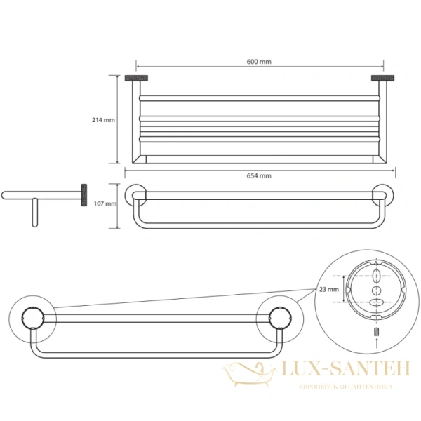 полка для полотенец bemeta stella 166205072 65,4 см, хром