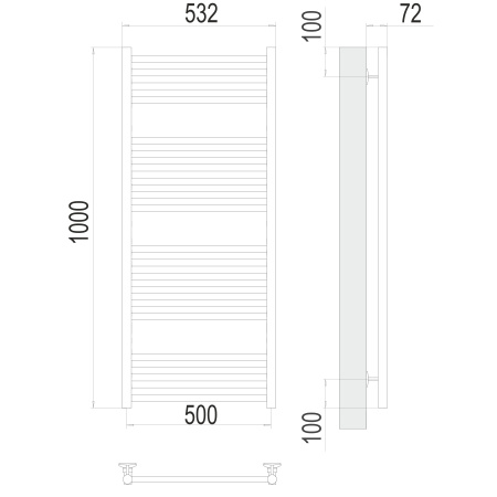 полотенцесушитель водяной terminus аврора 4670078529381 п20 500x1000