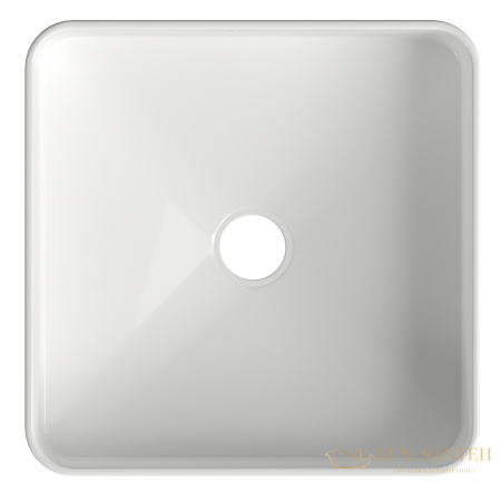 раковина накладная aqueduto espiral, esp0310, квадратная 370*370, белый глянцевый