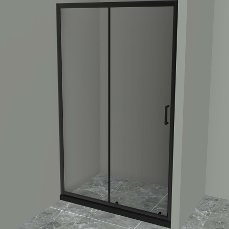 душевая дверь belbagno uno uno-195-bf-1-110-c-nero 110 см профиль черный матовый, стекло прозрачное 