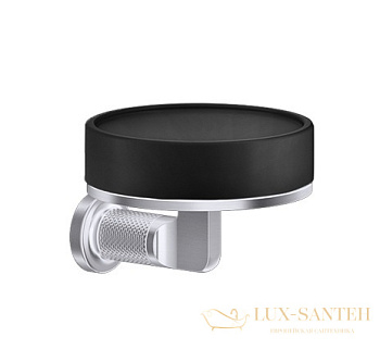 мыльница gessi inciso 58502.149 с настенным держателем, finox brushed nickel/черный