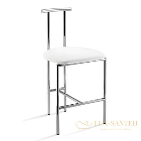 табурет decor walther dwh1 0500504 для ванной комнаты, хром/белый