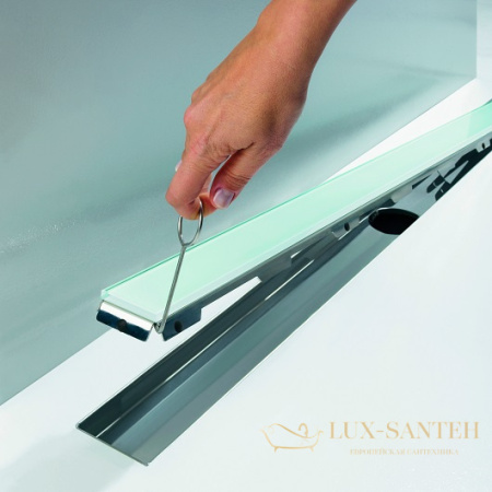 стеклянная панель tece tecedrainline 600790 700 мм, зеленое стекло