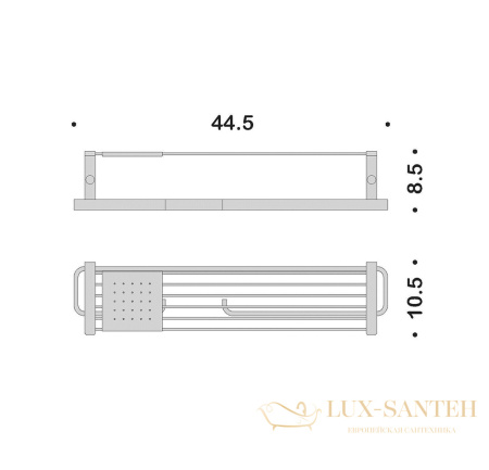 полка-решётка colombo design time w4276sx 44 см с п, хром
