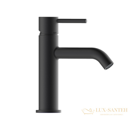 смеситель для раковины bossini teo z00701.073, c донным клапаном, черный матовый