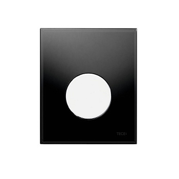 стеклянная панель смыва tece teceloop 9242654, черное стекло/клавиша белая
