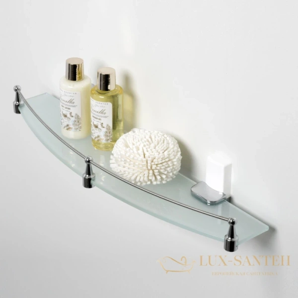 полка стеклянная wasserkraft leine k-5044w 50 см, хром/белый