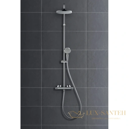 душевая система showerpipe 200 1jet с термостатом hansgrohe vernis blend 26276000, хром