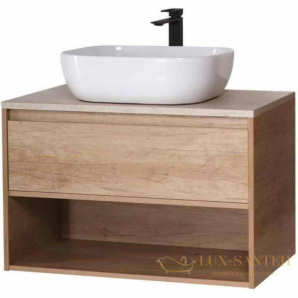 тумба под раковину belbagno kraft kraft-900-1c-so-rnn 90 см подвесная, rovere nebrasca nature