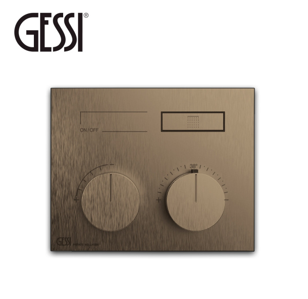 термостатический смеситель gessi hi-fi compact 63002.187 для душа, состаренная бронза