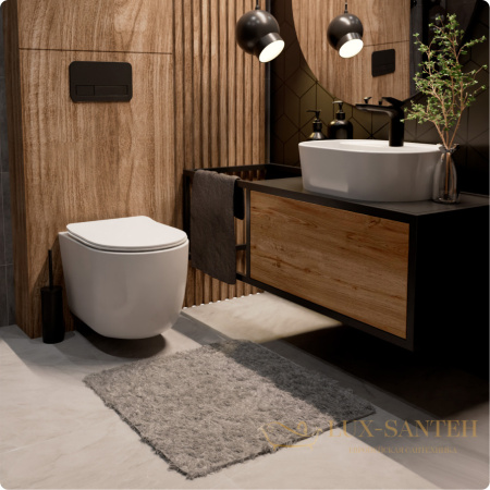 унитаз подвесной безободковый aquame aqm2012, смыв торнадо, с быстросъемным сиденьем softclose, белый глянцевый