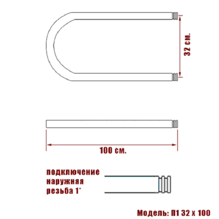 полотенцесушитель ника simple п-обр. 32/100 без полки, цвет хром