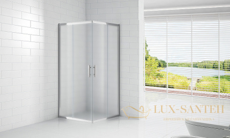 душевой уголок cezares eco eco-o-a-2-80-c-cr 80x80 профиль хром, стекло прозрачное