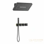 душевая система для душа термостатическая встраиваемая timo petruma sx-5249/03sm, черный матовый
